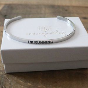 Endure Jewelry I Love Running Bangle Silver